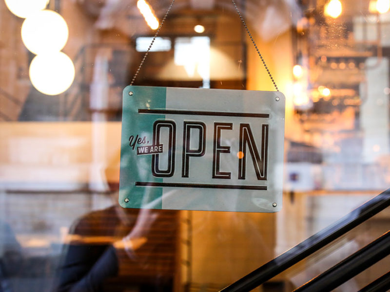 A restaurant entrance